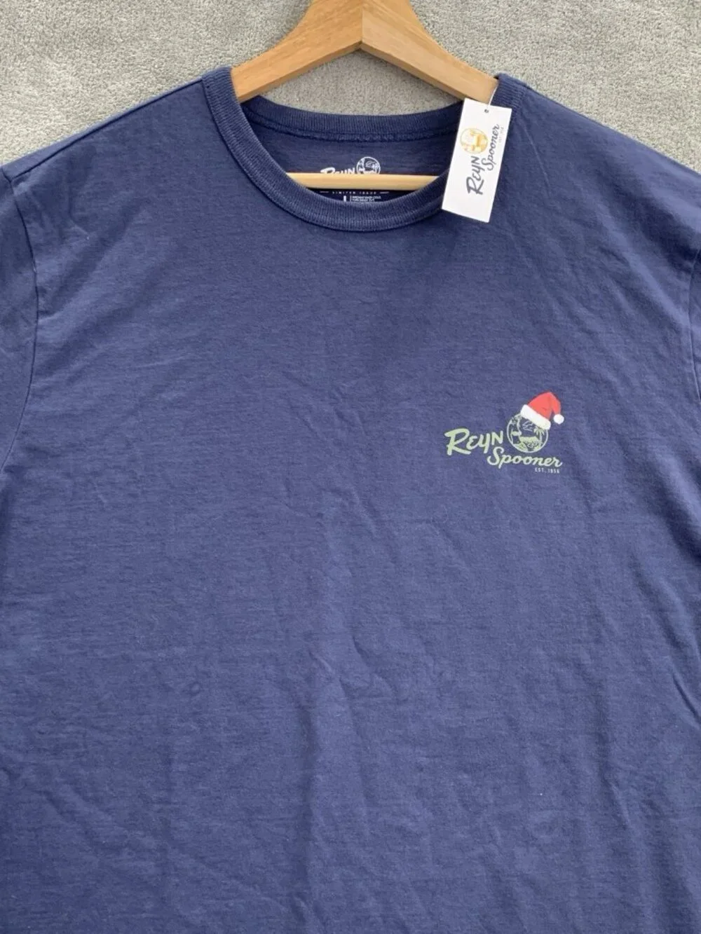 Reyn Spooner Shirt Men L Christmas Santa Claus Surf Mele Kalikimaka Hula Girl